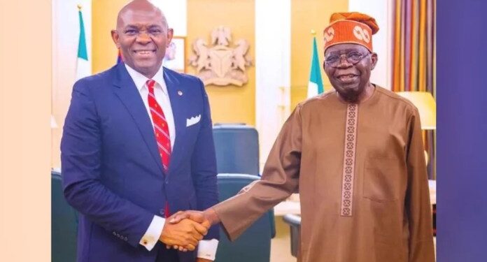 Elumelu Meets Tinubu In Aso Villa, Says President’s Policies For Nigerians’ Interests