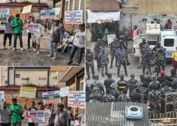 Tension As Tinubu’s Lagos Up In Another Protest Against Hardship, Police Seal NLC Lagos Office 