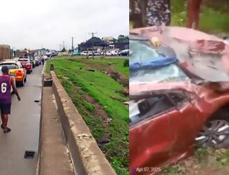 Driver Injured As Vehicle Falls Off Otedola Bridge