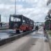 Driver, Conductor Abandon Passengers As BRT Bus Catches Fire In Lagos