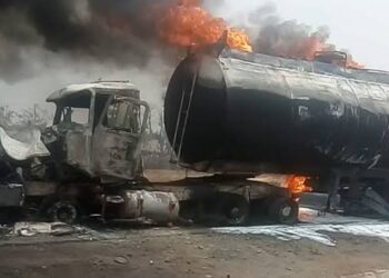 Fallen Tanker Explodes On Lagos-Ibadan Expressway