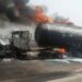 Fallen Tanker Explodes On Lagos-Ibadan Expressway