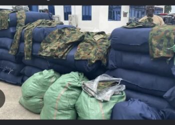 Police Intercept Truck Carrying 47 Sacks Of Military Camouflage In Lagos